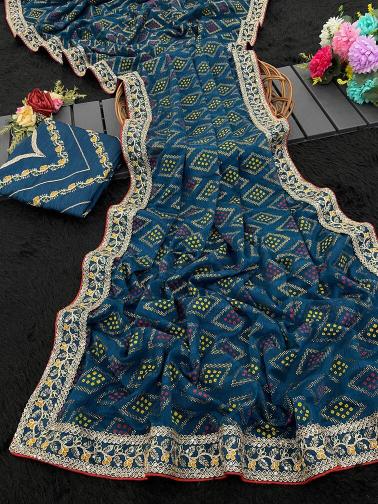 Vastrangan desiner bandhani fancy saree wholesale market in surat